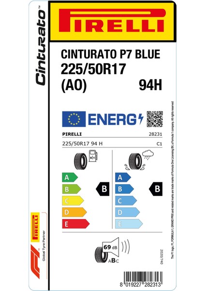 225/50 R17 94H Ao Cint P7 Oto Yaz Lastigi (Üretim Yılı:2023) fiyatları