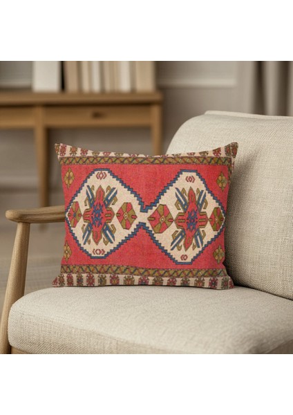 Otantik Tarz Sevenlere Özel Kilim Desenli Yastık Kılıfı