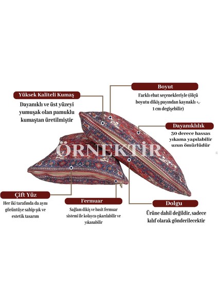 Otantik Tarz Sevenlere Özel Kilim Desenli Yastık Kılıfı fırsatları
