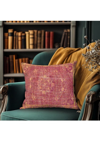 Vintage Motif Etnik Desenli Baskı Kırlent Kılıfı