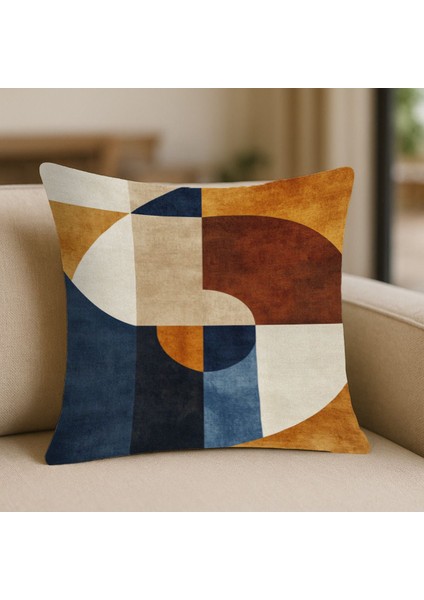 Tribal Tarz Gri Desenli Kırlent Kılıfı – 43X43 Cm, Çift Taraflı, Fermuarlı, Yıkanabilir