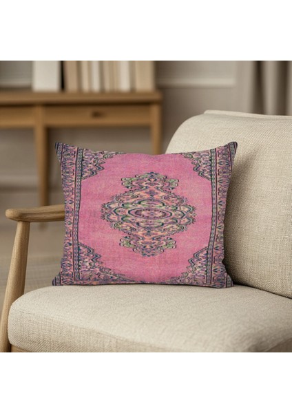 Canlı Geometrik Figürlü Kırlent Kılıfı Kare