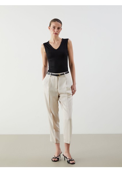 Yeni Sezon Beli Kemerli Kadin Pantolon - S5NO59Z8