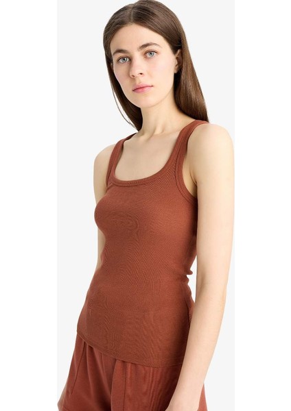 Yeni Sezon Slim Fit Dar Kesim Basic Düz Yuvarlak Yaka Fitilli Kaşkorse Atlet