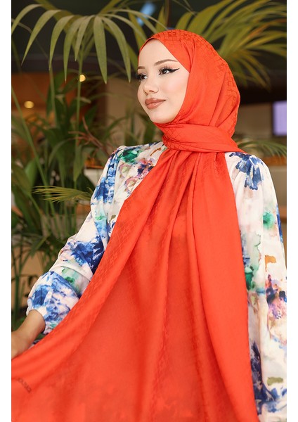 Karaca Jakarlı Şal 81096-08 Oranj