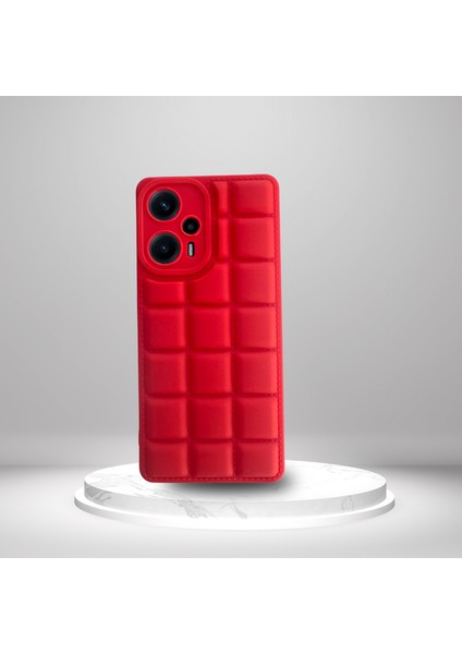 Xiaomi Poco F5 5g Uyumlu Silikon Madlen Case Kırmızı