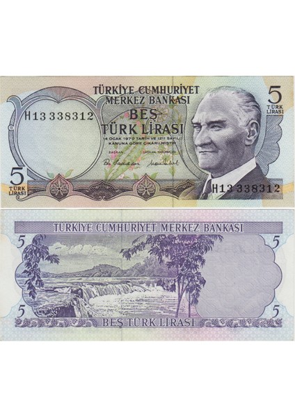 6. Emisyon 2. Tertip 5 Lira H13. Çil(-) Kondisyon.