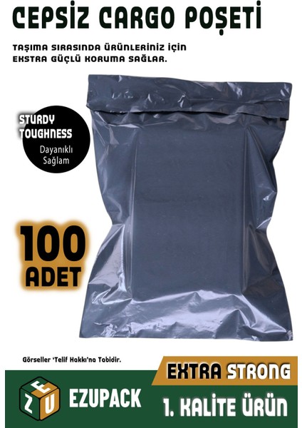 35X45+5 Cepsiz Kargo Poşeti Kokusuz Ambalaj Paketleme Poşet 100 Adet