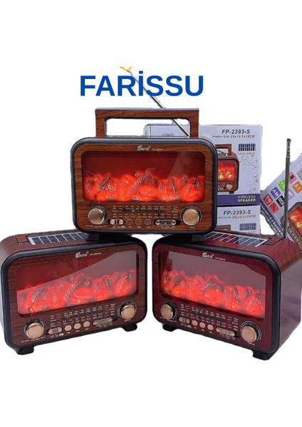 FP-2393S Retro Tasarımlı Alev Işıklı Bluetooth Hoparlör – Güneş Enerjili, Radyo, Usb, Tf Kart Destekli fiyatları