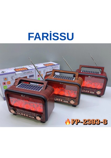 FP-2393S Retro Tasarımlı Alev Işıklı Bluetooth Hoparlör – Güneş Enerjili, Radyo, Usb, Tf Kart Destekli fırsatları