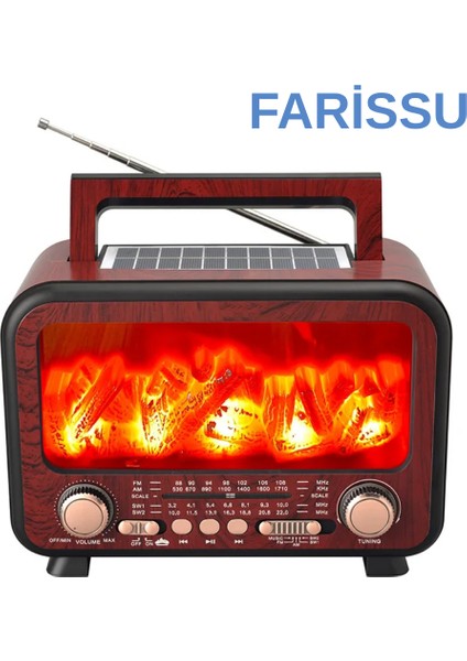 FP-2393S Retro Tasarımlı Alev Işıklı Bluetooth Hoparlör – Güneş Enerjili, Radyo, Usb, Tf Kart Destekli indirimleri