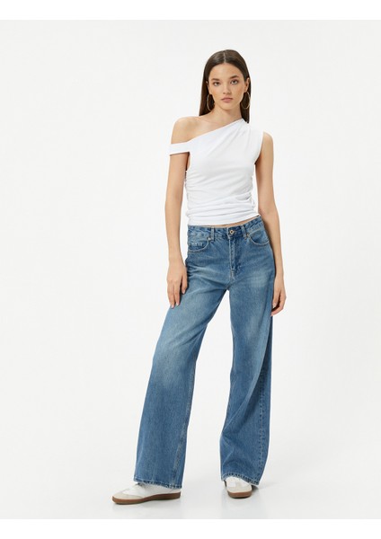 Yeni Sezon Tek Omuz Kolsuz Tişört Slim Fit Pamuklu fiyatları