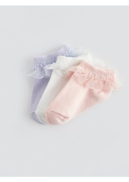 Baskılı Kız Bebek Patik Çorap 3'lü fiyatları