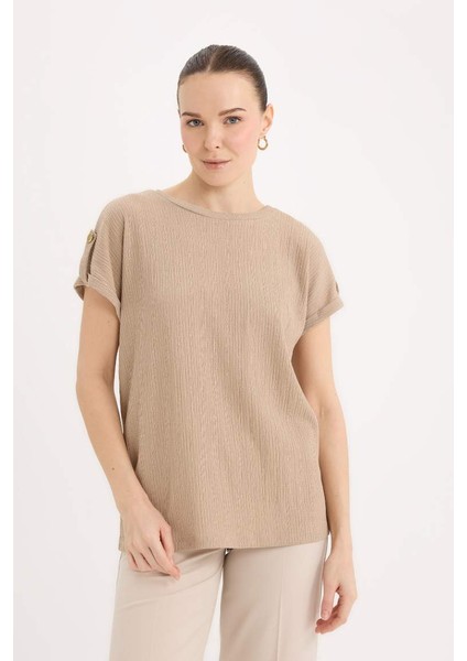 Yeni Sezon Regular Fit Bisiklet Yaka Basic Düz Kısa Kollu Tişört modelleri