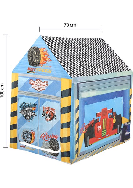 Mavi Yarış Arabalı Erkek Çocuk Oyun Evi Katlanabilir ve Eğlenceli Oyun Çadırı fiyatları
