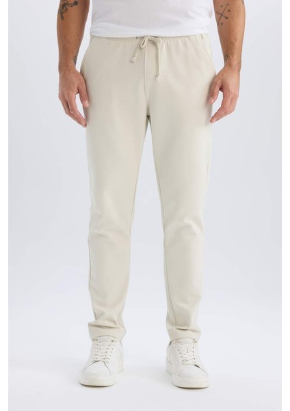 Yeni Sezon Jogger Pantolon Esnek Basic Düz Beli Bağcıklı Cepli Düz Paça