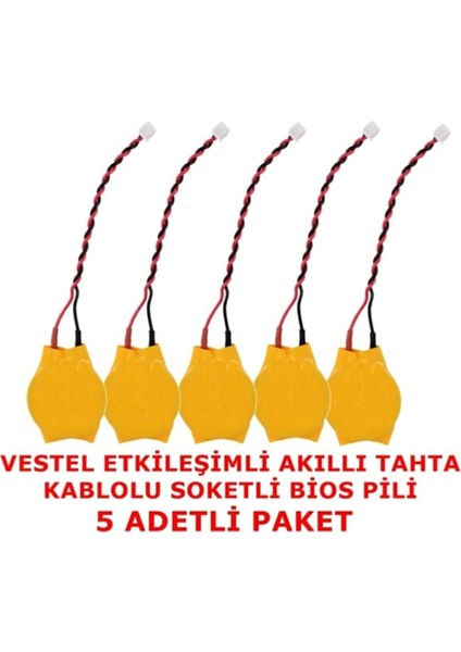Vestel Faz-1 Akıllı Tahta Kablolu Soketli Bios Pili 5 Adet