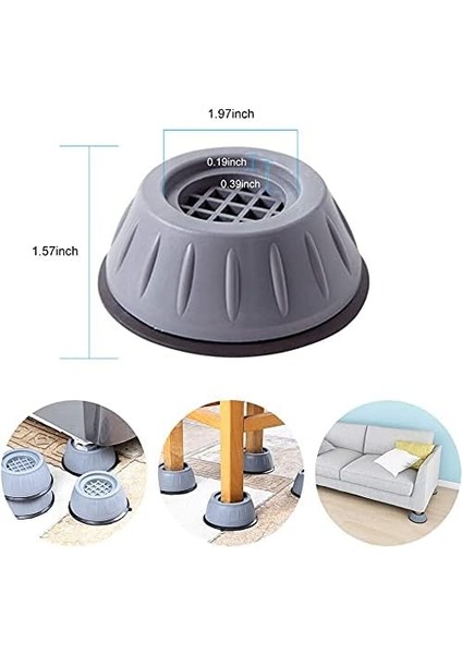 Gürültü Engelleyici ve Kaymaz Titreşim Önleyici Makine Ayağı Pedleri – Çamaşır ve Bulaşık Makinesi, Kurutma, Kanepe, Koltuk, Beyaz Eşya Için Stoper Ayak 4’lü Set fiyatları
