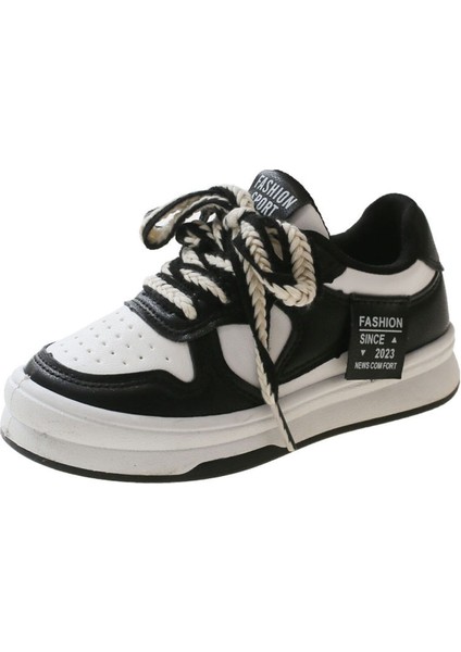 Junisteps Düz Taban Deri Günlük Sneaker Çocuk Ayakkabı - Siyah