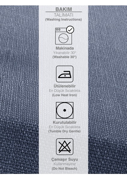 İndigo Rengi Keten Dokulu Masa Örtüsü indirimleri