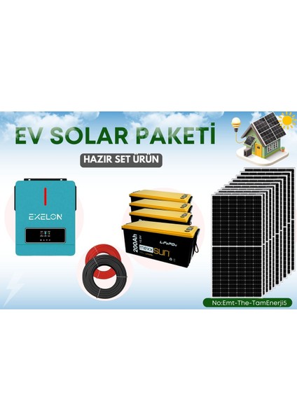 Güneş Enerjili Solar Sistem Paketi Bahçe Yayla Karavan Villa Tüm Ihtiyaçlar