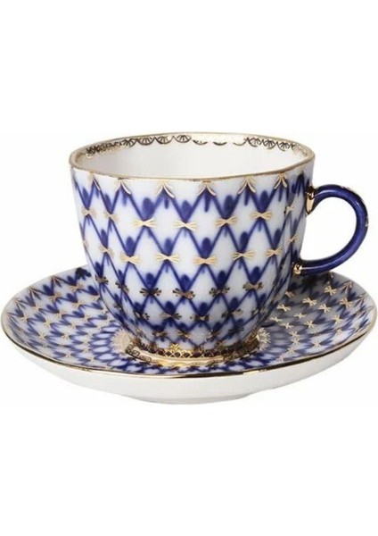 Imperıal Porselen Kahve Fincanı Tulip Cobalt Net