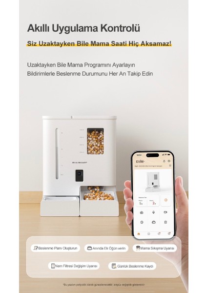 Evasmart Eva Smart Eva-F1 Pro Akıllı Otomatik All-In-One ( 2si1 Arada ) Kameralı Mama ve Su Kabı fiyatları