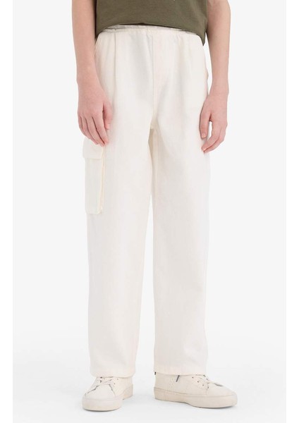 Yeni Sezon Erkek Çocuk Wide Leg Standart Paça Gabardin Pantolon