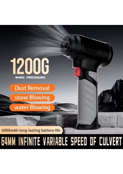 Super Turbo Jet Fan X9 Araç Dışı Içi Temizlik, Saç Kurutma, Yaprak ve Toz Üfleme Fanı 80000 Rpm