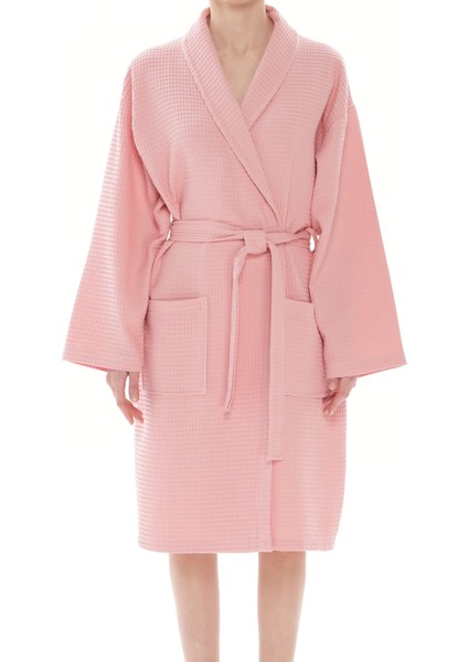 Pure Waffle Pamuk Bornoz - Pembe