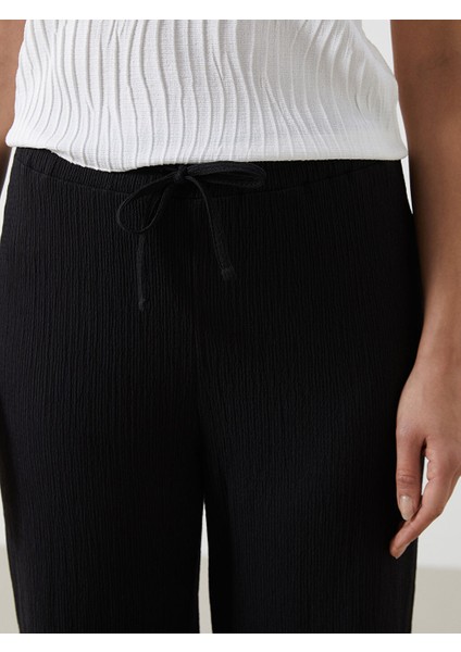Yeni Sezon Beli Lastikli Dokulu Kadin Pantolon - S5I232Z8 modelleri
