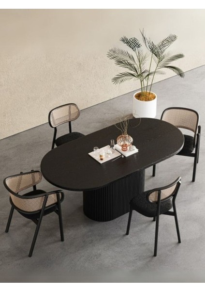 Apolena Oval Ahşap Bohem Yemek Masası 80X160