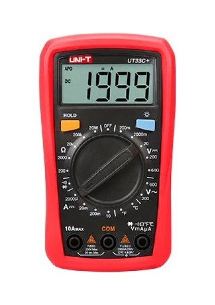 Unı-T UT33C+ Dijital Multimetre – Sıcaklık Ölçerli, 600V Dayanıklı Tasarım