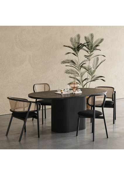 Apolena Oval Ahşap Bohem Yemek Masası 80X160 modelleri