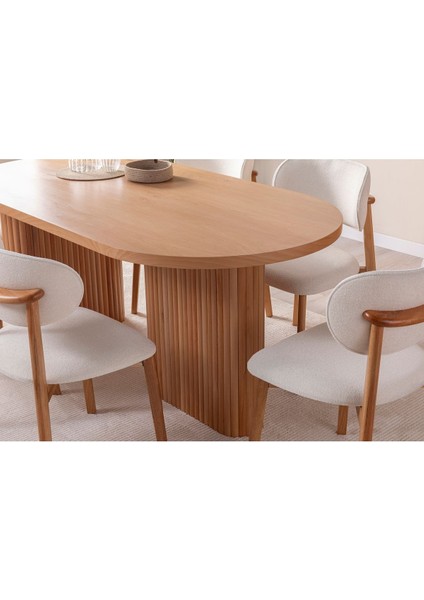 Calista Oval Ahşap Bohem Yemek Masası 90X180 fırsatları