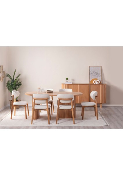 Calista Oval Ahşap Bohem Yemek Masası 90X180 indirimleri