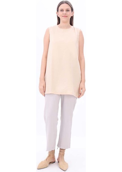 Bej-Basıc Sıfır Kol Içlik Tunik fiyatları