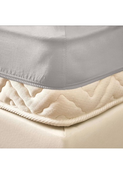 Soft Basic Çift Kişilik Lastikli Çarşaf - Gri - 160X200 cm