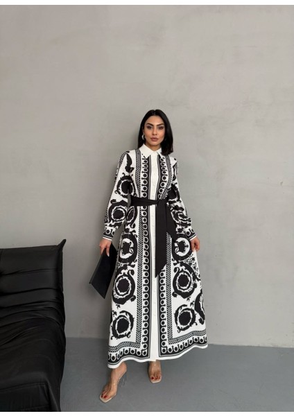 Atlas Kumaş Elbise(Kuşak Dahildir)