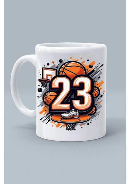 Basketbol Top 23 Spor Pota Tasarım Baskılı Klasik Beyaz Kupa Bardak