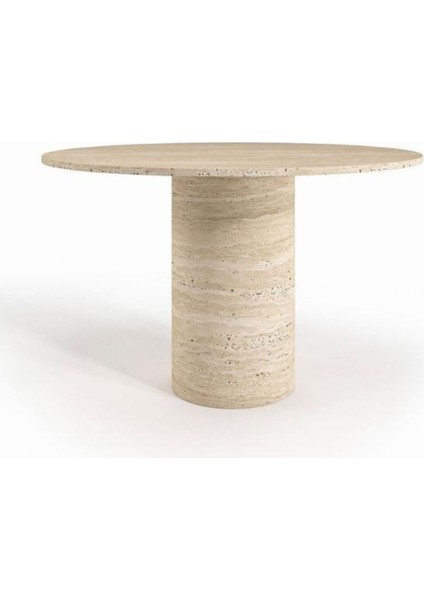 Lucca Yuvarlak Traverten Masa 100X100 fiyatları