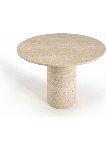 Lucca Yuvarlak Traverten Masa 100X100