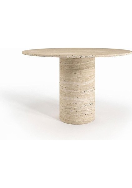 Lucca Yuvarlak Traverten Masa 100X100