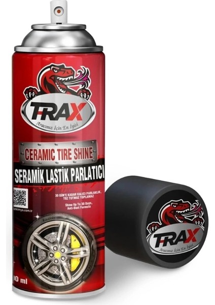 Trax Seramik Lastik Parlatıcı Aerosol – Uzun Süre Kalıcı Parlaklık, Suya ve Kire Dayanıklı Lastik Koruma Spreyi 500ML