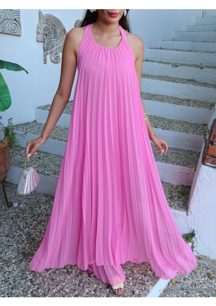 Eh Collection Sırt Dekolte Pileli Elbise