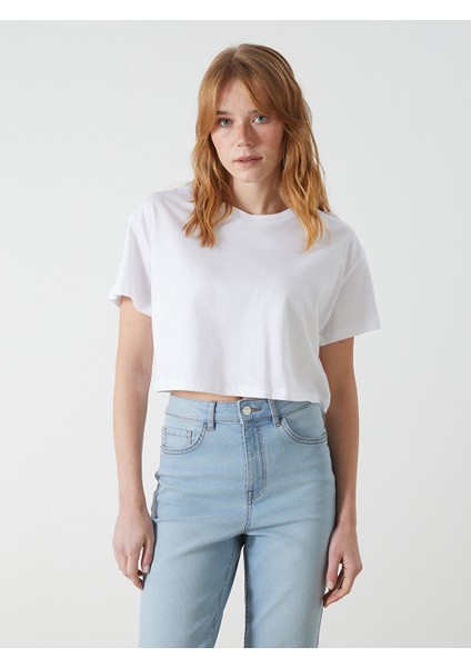 Yeni Sezon Bisiklet Yaka Kadin Crop - S5EV13Z8
