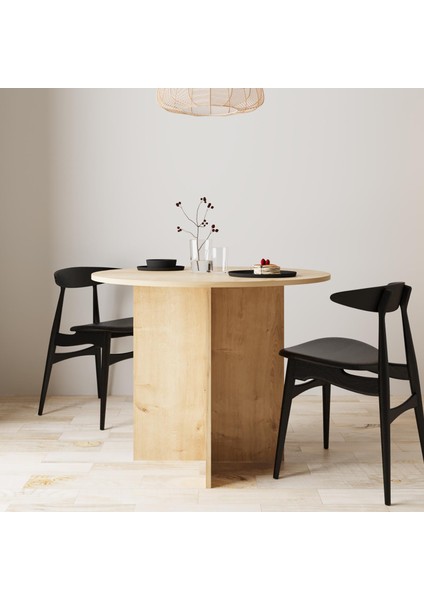 L0110 Linet Yuvarlak Yemek Masası Salon Mutfak Masası 4 Kişilik – Safir