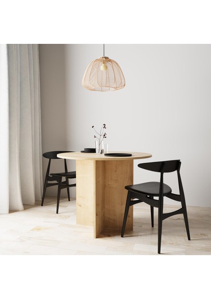L0110 Linet Yuvarlak Yemek Masası Salon Mutfak Masası 4 Kişilik – Safir