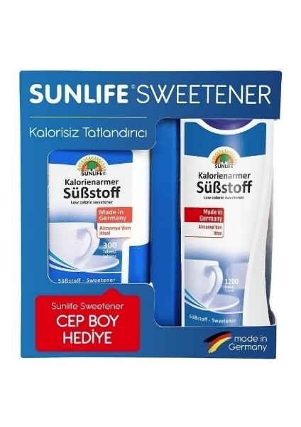 Sweetener 1200 + Tatlandırıcı 300 Tablet Hediyeli