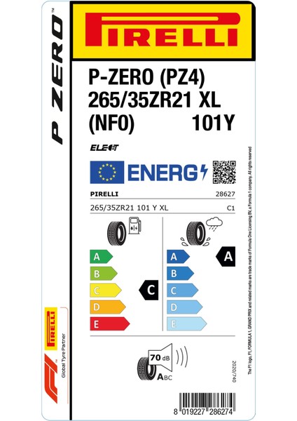 265/35Z R21 101Y Xl Nf0 Elt P Zero Oto Yaz Lastigi (Üretim Yılı:2023) fiyatları